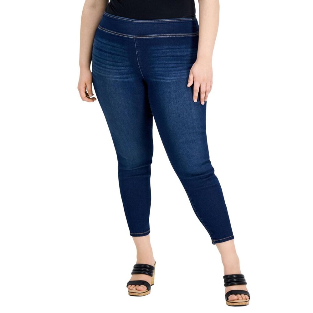 NWT INC International Concepts Leg Hem Jeggings Jeans Pineapple Wash Blue 16W